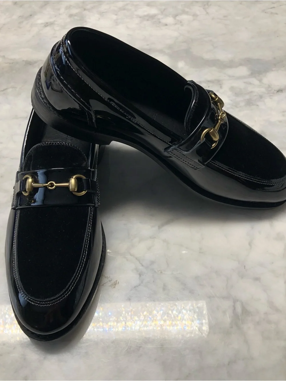 Allen Edmonds Randolph Bit Loafer Mens Size 8.5 Patent Leather Velvet Black NWOB